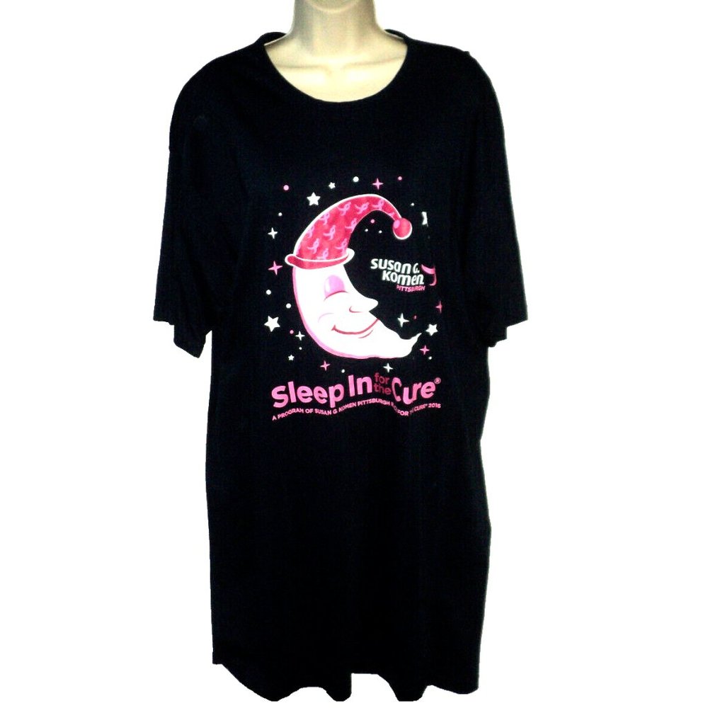 Susan Komen Pittsburgh Breast Cancer Nightshirt Sleep In for Cure One Size NAVY
